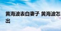 黃海波表白妻子 黃海波怎么表白是不是要復出