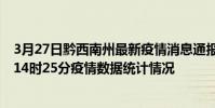 3月27日黔西南州最新疫情消息通報-黔西南州截至3月27日14時25分疫情數據統計情況