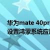 華為mate 40pro怎么開啟鴻蒙系統 華為mate40pro怎么設置鴻蒙系統應用助手 