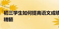 初三學生如何提高語文成績?語文學習方法的精髓