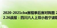 2020-2021cba賽程季后賽對陣圖 2021-2022CBA常規賽12.26戰報:四川六人上雙小勝寧波取復賽首勝