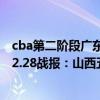 cba第二階段廣東vs山西現場直播 2021-2022CBA常規賽12.28戰報：山西五人比分上雙大比分領先戰勝廣東 
