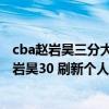 cba趙巖昊三分大賽 2021-2022CBA常規賽12.26戰報：趙巖昊30 刷新個人得分 廣廈小勝廣東 