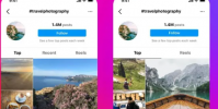 Instagram在一項刪除最近標簽的新測試中對主題標簽內容進行洗牌