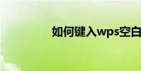 如何鍵入wps空白下劃線