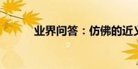 業界問答:仿佛的近義詞是什么