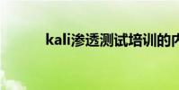 kali滲透測試培訓的內容是什么