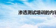 滲透測試培訓的內容是什么