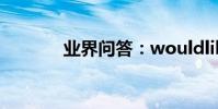 業界問答:wouldlike的用法