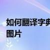 如何翻譯字典中的圖片以及如何翻譯字典中的圖片