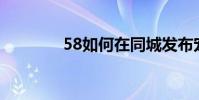 58如何在同城發布寵物信息