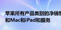 蘋果所有產品類別的凈銷售額均增長iPhone和Mac和iPad和服務