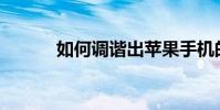 如何調諧出蘋果手機的屏幕圈?
