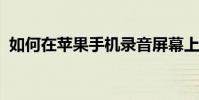 如何在蘋果手機錄音屏幕上錄制自己的聲音