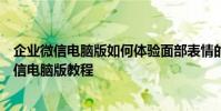 企業微信電腦版如何體驗面部表情的自動逃離效果?企業微信電腦版教程