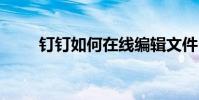 釘釘如何在線編輯文件 你也會看的