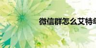 微信群怎么艾特單個人