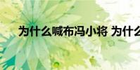 為什么喊布馮小將 為什么說 小將布馮