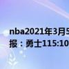 nba2021年3月5日戰報勇士 2021-2022NBA常規賽1.4戰報：勇士115:108力克熱火 