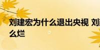 劉建宏為什么退出央視 劉建宏解說為什么那么爛