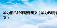 華為相機如何翻譯英文(華為P8青春版相機怎么在線翻譯英文)