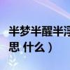 半夢半醒半浮生什么意思（半夢半醒半浮生意思 什么）