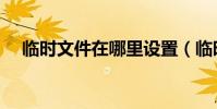 臨時文件在哪里設置(臨時文件在哪里)