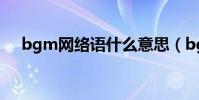 bgm網絡語什么意思(bgm 什么意思)