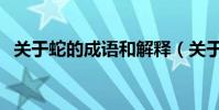 關于蛇的成語和解釋(關于蛇的成語意思)
