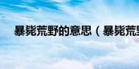 暴斃荒野的意思(暴斃荒野是什么意思)