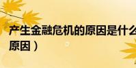 產生金融危機的原因是什么(產生金融危機的原因)