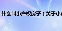 什么叫小產權房子(關于小產權房子的介紹)