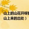 山上的山花開呀我才到山上來歌詞（山上的山花開呀我才到山上來的出處）