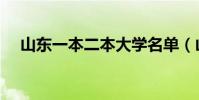 山東一本二本大學名單(山東本科名單)