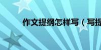 作文提綱怎樣寫(寫提綱的方法)