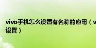 vivo手機怎么設置有名稱的應用(vivo手機個性化名稱如何設置)