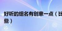 好聽的組名有創意一點(比較好聽的組名有哪些)