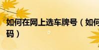 如何在網上選車牌號(如何從網上選擇車牌號碼)