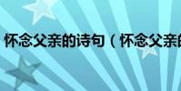懷念父親的詩句(懷念父親的古詩句有哪些)