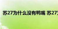 蘇27為什么沒有鴨嘴 蘇27為什么沒有戰績