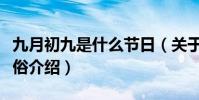 九月初九是什么節日(關于九月初九節日的風俗介紹)