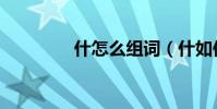 什怎么組詞(什如何組詞)