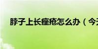 脖子上長痤瘡怎么辦(今天就教你幾招)