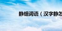 靜組詞語(漢字靜怎么組詞)