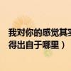 我對你的感覺其實你懂得是什么歌（我對你的感覺其實你懂得出自于哪里）