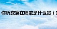 你聽寂寞在唱歌是什么歌(寂寞在唱歌歌詞)