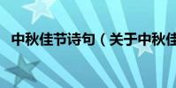 中秋佳節詩句(關于中秋佳節詩句有哪些)