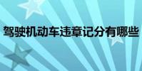駕駛機動車違章記分有哪些(分別扣多少分)