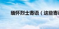 緬懷烈士寄語(這些寄語都可借鑒)