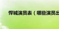 悍城演員表(哪些演員出演了這部劇)